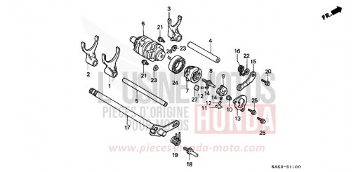 TAMBOUR DE CHANGEMENT/FOURCHETTE DE SELECTION CRM125RP de 1993